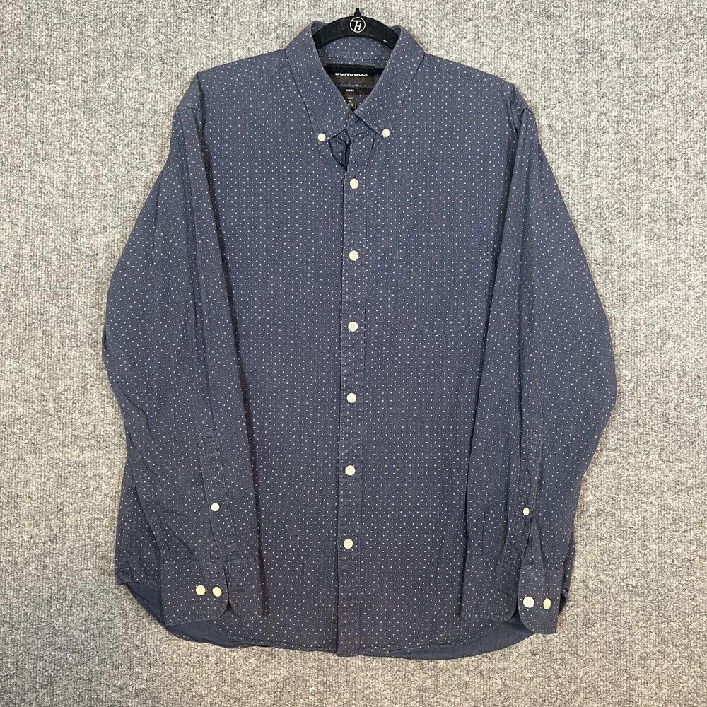Bonobos Shirt Mens Large‎ Blue Polka Dot Slim Fit Casual Button Up
